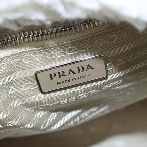 Prada Shearling White Wool Handbag (Pre-Owned) - Picture 15 of 16